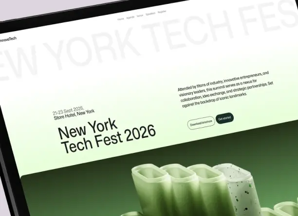 Branded event page built with event management platform